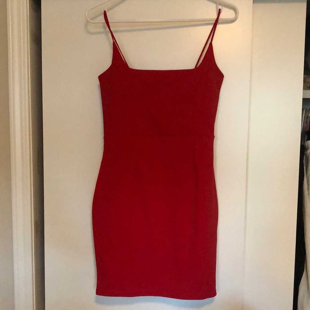 Red mini dress